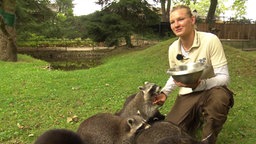 Alexandra Popp füttert Tiere im Tierpark Essehof bei Wolfsburg. Alexandra Popp füttert Tiere im Tierpark Essehof bei Wolfsburg. © NDR