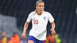Die englische Fußball-Nationalspielerin Lucy Staniforth