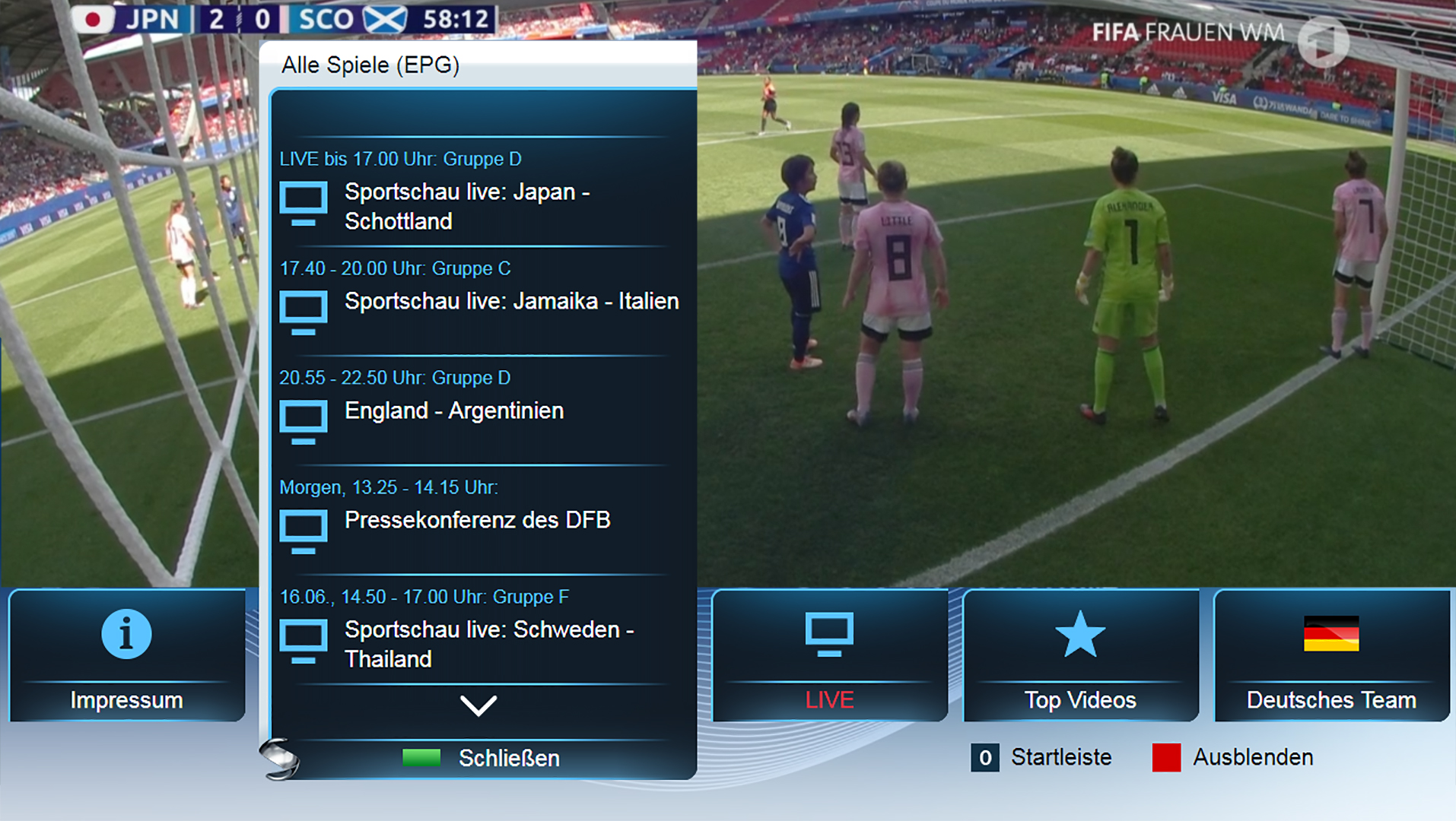 So sehen Sie die ARD-Livestreams zur FIFA Frauen WM Sportschau