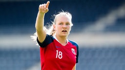 Die norwegische Fußball-Nationalspielerin Frida Maanum