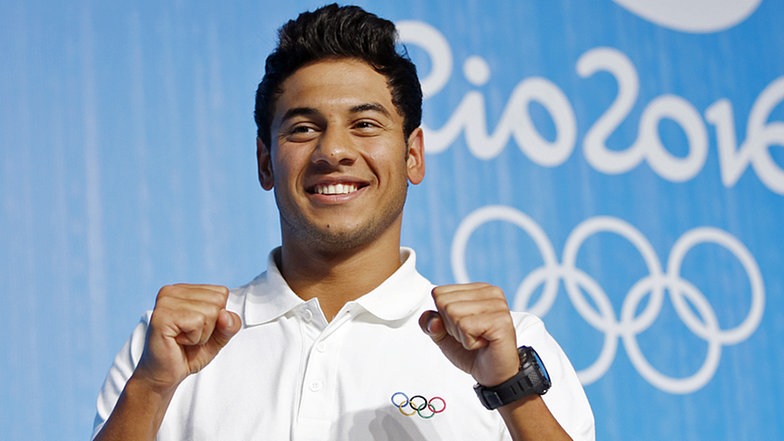 Der Schwimmer Rami Anis aus Syrien © picture alliance / Kyodo