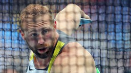 Diskuswerfer Robert Harting bei den Olympischen Spielen in Rio de Janeiro in Aktion. © dpa picture alliance Foto: Michael Kappeler