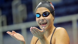 Yusra Mardini aus Syrien beim Training im Aquatics Stadium Rio.  