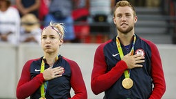 Bethanie Mattek-Sands und Jack Sock siegen im Mixed Doppel. © dpa Foto: Michael Reynolds